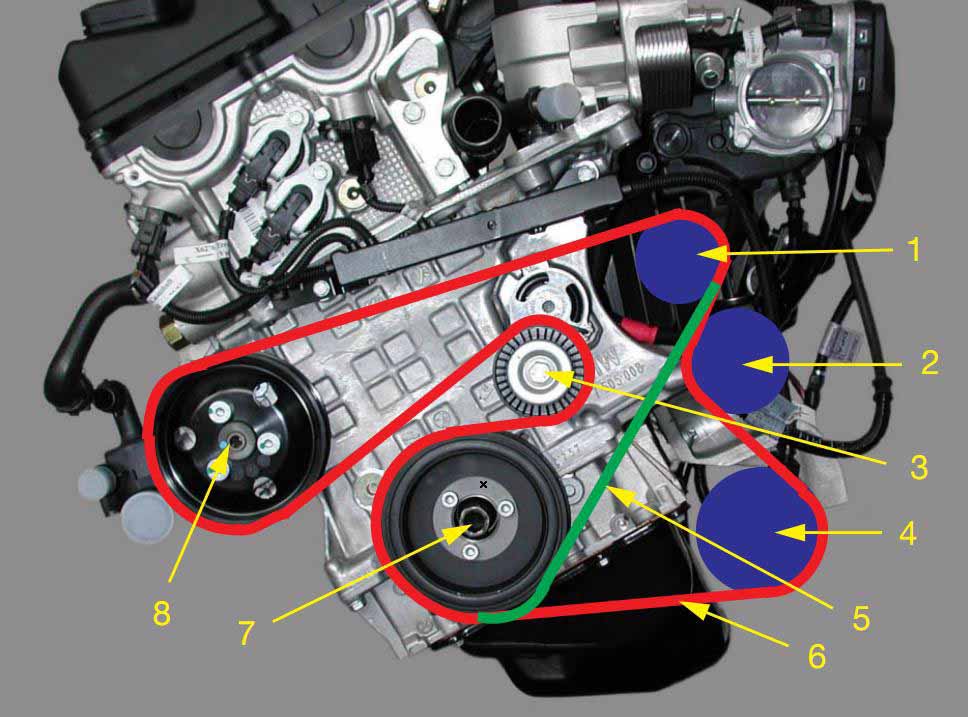 Схема приводного ремня bmw n55