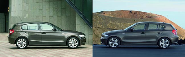 Слева-BMW-E87-до-2007-года-справа-BMW-E87-LCI