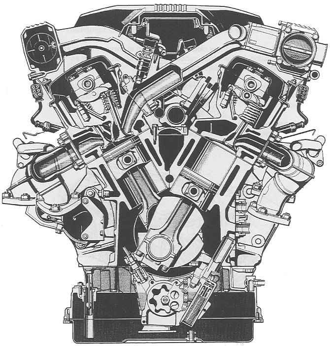 Двигатель БМВ М73 в разрезе