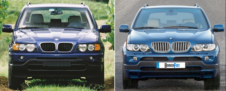 BMW X5 E53 дорестайнг vs рестайлинг с 2003 года