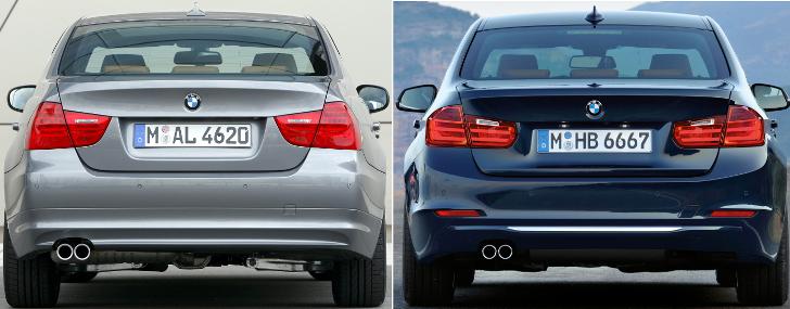 BMW E90 vs BMW F30 3 Series - overview